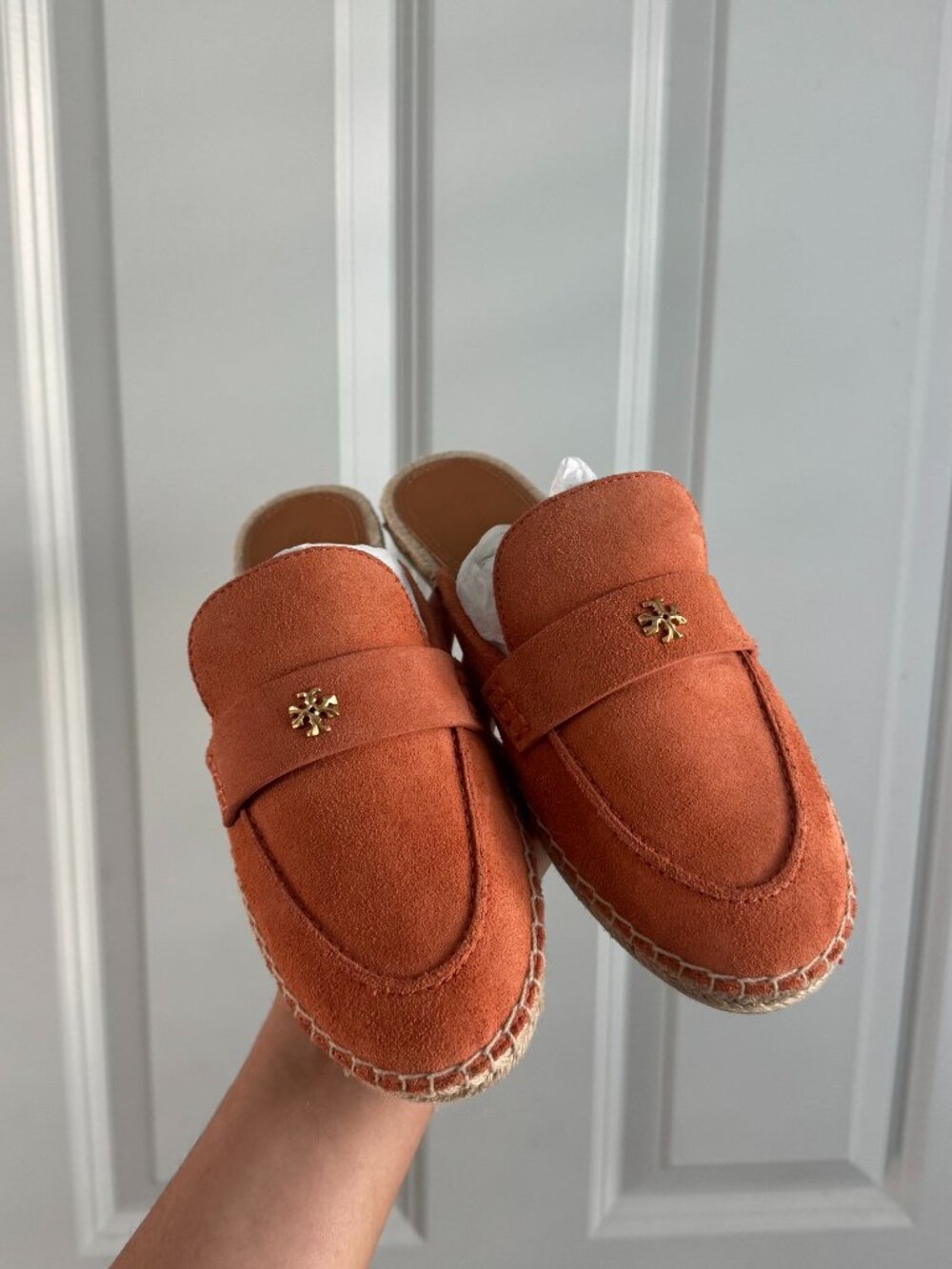 Tory Burch Seaside Sienna Rose Suede Mules Size 9 1/2